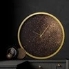 Eurofirany Juodas dekoratyvinis sieninis laikrodis, 60 cm pločio, 5 cm gylio, 60 cm aukščio, veikiantis su baterijomis, geležies ir MDF rėmas su stiklu, modernus interjero akcentas