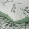 Eurofirany Mikropluošto patalynės komplektas 160x200, baltas ir žalias lapų raštas, minkšta ir patvari patalynė, dvigulės lovos patalynė, lengvai prižiūrima patalynė, patalynė su užtrauktuku Patalynė