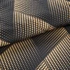 Eurofirany Satino patalynės komplektas 160x200 cm, juodos ir auksinės spalvos lapų geometrinis raštas, skaitmeninė spauda, 3 dalių rinkinys, užtrauktuku užsegami užvalkalai, medvilninė patalynė Patalynė