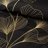 Eurofirany Medvilnės satino patalynės komplektas su siuvinėtais ginkmedžio lapais, 160x200 cm, juodos ir aukso spalvos dizainas, lengvai prižiūrima patalynė su užtrauktuku, miegamojo tekstilė Patalynė