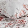 Eurofirany Medvilninės patalynės komplektas 140x200 cm, baltas su abrikosų spalvos gėlių raštais, minkštas ir patvarus, OEKO-TEX sertifikatas, užtrauktukas, 2 dalių rinkinys, miegamojo tekstilė Patalynė