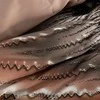 Eurofirany Medvilnės satino patalynės komplektas, 220x200 cm antklodės užvalkalas su dviem pagalvių užvalkalais, modernus rudas ir juodas raštas, užtrauktukas, 125 g/m² tankis, miegamojo tekstilė Patalynė