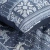 Eurofirany Kalėdinis patalynės komplektas 140x200, flanelinis antklodės užvalkalas, Skandinaviška Kalėdų patalynė, tamsiai mėlyna balta patalynė, žieminis patalynės komplektas, viengulės lovos patalynė, Kalėdos