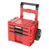 Q-Brick Įrankių dėžė Qbrick System PRO Cart 2.0 Plus Ultra HD Custom, raudonos spalvos, stalčių skaičius: 3