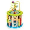 Ecotoys Cube Lavinantis medinis kubas su žaidimais, kaladėlėmis, žvejyba