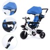 Ecotoys Mėlyna triratukas stroller 360* swivel seat Mėlyna