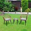 Lauko baldų komplektas Garden Select Rattan sodo baldų komplektas su kėdėmis ir stalu su stikliniu stalviršiu