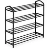 ModernHome metalinė batų lentyna su 4 lentynomis, juoda
