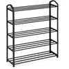 ModernHome metalinė batų lentyna su 5 lentynomis, juoda