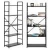 Modernhome Plati lentyna LOFT, medinė 5 lentynos, juoda