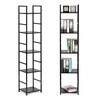Modernhome Moderni medinė lentyna, metaliniu rėmu LOFT, juoda