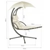 Pakabinamas sodo gultas ModernHome, 190x114x210 cm, smėlio spalvos