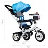 Ecotoys Mėlynas triratukas, ratinis vežimas, besisukantis mėlynas stogas