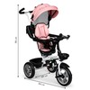 Ecotoys Triratis vežimėlis 360* pasukama sėdynė Rožinė