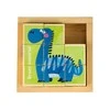Edukacinė, medinė, kaladėlių dėlionė Ecotoys Dino
