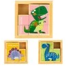 Edukacinė, medinė, kaladėlių dėlionė Ecotoys Dino