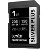 SDXC atminties kortelė - Lexar Professional Sidabrinis PLUS SDXC 1TB 205MB/s skaitymas, 150MB/s rašymas