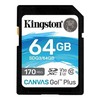 Atminties kortelė KINGSTON 64GB CANVAS GO PLUS SD