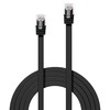 Lindy U/UTP Flat PatchCord Cat6. CU. Juodas. 0.3m
