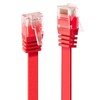 Tinklo Kabelis - LINDY Cat.6 U/UTP Plokščias Tinklo Kabelis, RJ45, M/M, 250MHz, 32AWG, 0.3 m, Raudonas