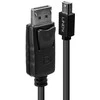 DisplayPort Kabelis - LINDY MiniDisplayPort į DisplayPort Kabelis, 4096x2160p, 60Hz, 3 m, Juodas
