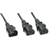 Lindy Ilgiklis - C14 į 2x C13 1m 10A/250V Varis PVC