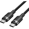 „Vention“ USB-C–C laidas, pintas, 3A, 480 Mbps, 60 W, 2 m, juodas