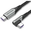 Vention Ventiliacijos TAKHF USB-C į USB-C 5A kampinis kabelis (pilkas)