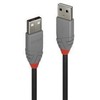 USB Kabelis - LINDY Anthra Line USB 2.0 Tipo A į A Laidas, M/M, 2 m, Juodas