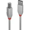 USB Kabelis - LINDY Anthra Line USB 2.0 Type A į B Laidas M/M, 5 m, Pilkas