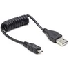 Gembird Cablexpert spiralinis mikro USB kabelis, 0,6 m, juodas | Cablexpert