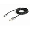 GEMBIRD CCB-mUSB2B-AMBM-6 Gembird cotton braided micro USB cable 2.0 AM-MBM5P 1.8M, metal connectors,juodas