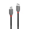 USB Kabelis - LINDY Anthra Line USB 2.0 Type C į Micro-B Laidas, M/M, 480Mbps, 2.5W, PVC Danga, 3 m, Juodas