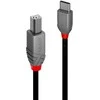 USB Kabelis - LINDY Anthra Line USB 2.0 Type C į B Laidas, M/M, 1 m, Juodas