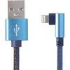 GEMBIRD Premium džinsiniai džinsai Type-C USB 8 kontaktų laidas su metalinėmis jungtimis 1m mėlynas kampuotas