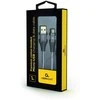 GEMBIRD CC-USB2B-AMmBM-1M-WB2 Premium medvilnės pintas Micro-USB įkrovimo ir duomenų laidas 1m pilkas/baltas