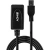 USB Prailginimo Laidas - LINDY USB 3.0 Aktyvus Prailginimo Laidas Type M/F, 5 m, Juodas