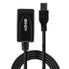 USB Prailginimo Laidas - LINDY USB 3.0 Aktyvus Prailginimo Laidas Type M/F, 5 m, Juodas
