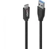 USB Kabelis - LINDY USB 3.2 Type A į C Laidas, M/M, GRS, 10Gbps, 15W TPE, 1m, Juodas