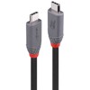 USB Kabelis - LINDY Anthra Line USB4 Type C Laidas, M/M, 40Gbps, 240W PD, 1.5 m, Juodas