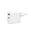 Gembird GaN 2xUSB QC3.0 Type-C 30W LED balta