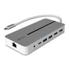 USB-C Dokavimo Stotis - LINDY DST-Mx Duo, USB-C Nešiojamojo Kompiuterio/MacBook Mini Dokų Stotis, PD 3.0 100W, USB 3.2 Gen 1, Gigabit Ethernet, Audio, Baltas