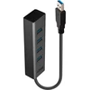 USB Hub - LINDY USB 3.0 Hub, 4 Jungtys, Juodas