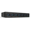 USB Hub - LINDY 7 Jungčių USB 3.0 Hub, BC 1.2 Krovimas, Juodas