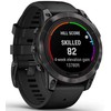 Išmanusis laikrodis Garmin fēnix® 7 Pro – Sapphire Solar Edition Pilkos anglies spalvos DLC titanas, su juodu dirželiu