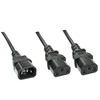Lindy Ilgiklis - C14 į 2x C13 1m 10A/250V Varis PVC