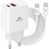 Įkroviklis RivaCase MOBILE CHARGER WALL/Baltas PS4102 WD4 RIVACASE