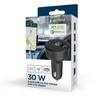 Gembird Greitas automobilinis įkroviklis 2x USB, C tipo (PD), LCD, 30W, juodas
