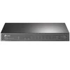 Šakotuvas TP-LINK 10 prievadų Gigabit PoE+ jungiklis 8 Gigabit PoE+ prievadai, 1 Gigabit RJ45 prievadai ir 1 Gigabit SFP lizdai 802.3at/af 63W PoE galia