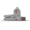 USB Priedas - LINDY USB A Prievado Blokatorius 4 vnt. + Raktas, Rožinis